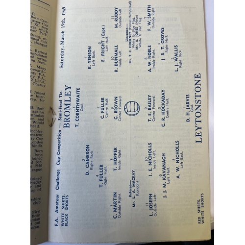 28 - 1949 Amateur Cup Semi final Bromley v Leytonstone, played at Arsenal. Good condition