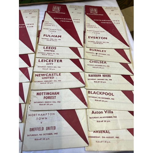 29 - 1965/66 Northampton Town Home Programmes, 22 Home games including FA Cups. Condition as shown, some ... 