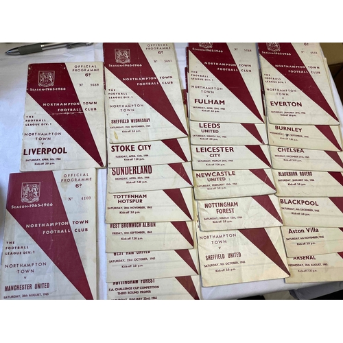 29 - 1965/66 Northampton Town Home Programmes, 22 Home games including FA Cups. Condition as shown, some ... 