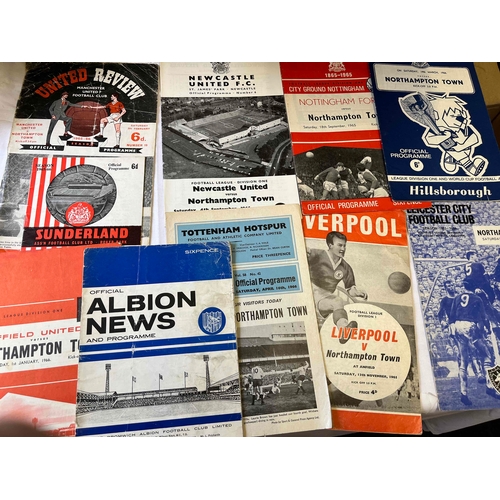 30 - 1965/66 19 x Northampton Town Away League programmes, includes the Everton first match and Blackpool... 