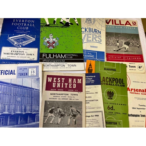 30 - 1965/66 19 x Northampton Town Away League programmes, includes the Everton first match and Blackpool... 