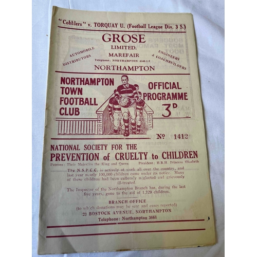 33 - 1951/52 Northampton Town v Torquay United. Good condition no staple