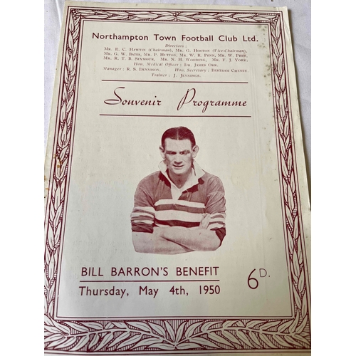 36 - 1950 Bill Barron's Benefit. Northampton Town v Combined X1. Great condition