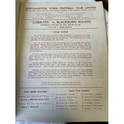 39 - 1955/56 Northampton Town v Blackburn Rovers FA Cup . Good condition