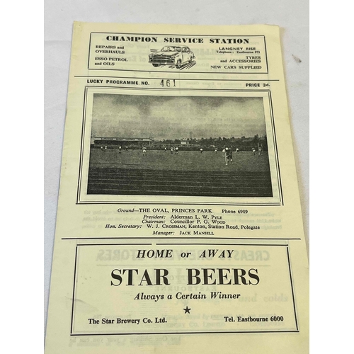 59 - 1959/60 Eastbourne United v Arsenal 'A', Metropolitan League. Arsenal were champions the year before... 