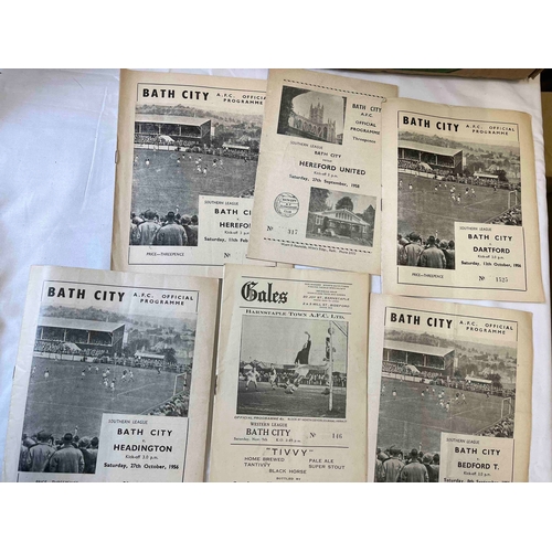 77 - 6 x Bath City from the 50's, 55/56 v Hereford, 56/57 v Headington, Bedford Town, Dartford, , 58/59 v... 