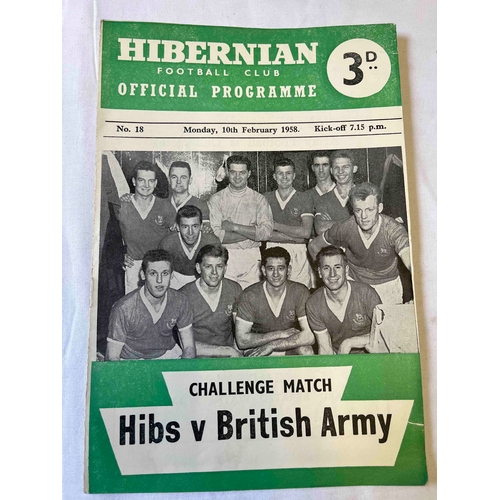 80 - 1957/58 Hibernian v British Army. Challenge match, programme in good condition.