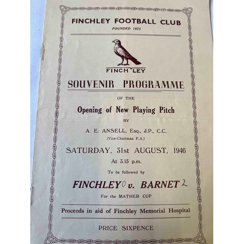 99 - 1946/47 Finchley v Barnet (Opening of the new pitch), team changes