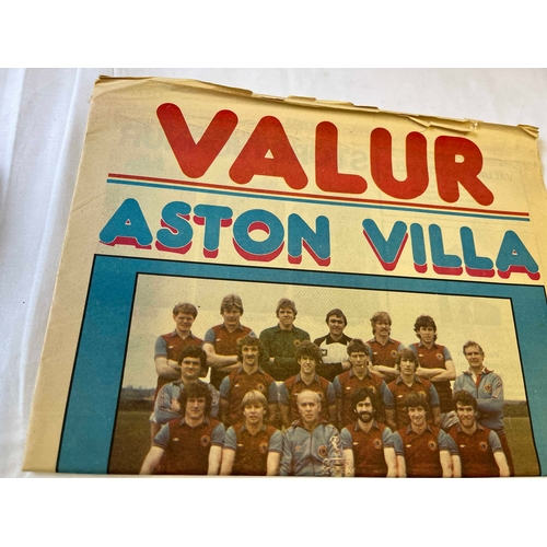 122 - 1982 European Cup First Round  - Valur (Iceland) v Aston Villa, Tear on bottom of front page. Newspa... 