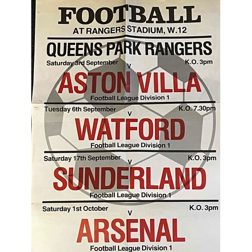 123 - 1983 Poster, Queens Park Rangers v Aston Villa, Watford, Sunderland and Arsenal