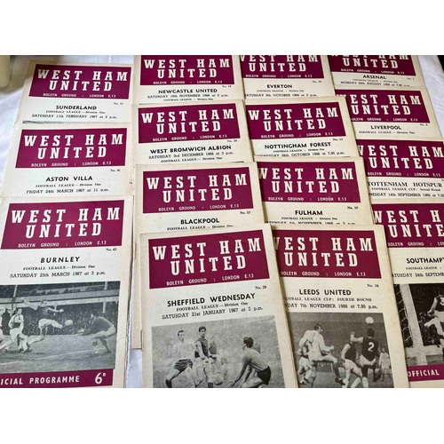 128 - West Ham Mid to late 1960's collection. 65/66 x 15 (includes QPR FA Youth Cup 5th Round), 1966/67 x ... 