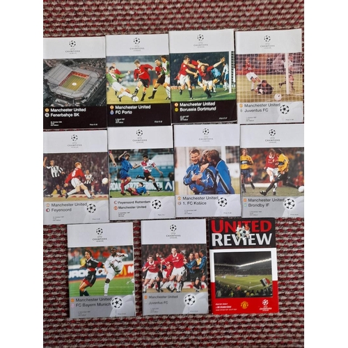 140 - 21 Manchester United European Programmes, 1977-2001, includes 3 1998/99 Treble Season, 1977 v Porto,... 