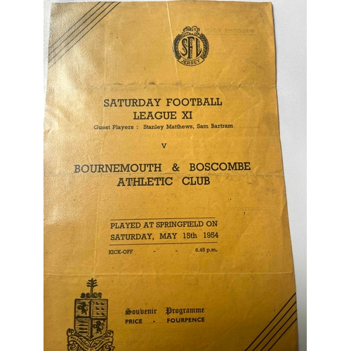 145 - 1953/54 Sunday Football League X1 v Bournemouth & Boscombe. Guest players for the Sunday League incl... 