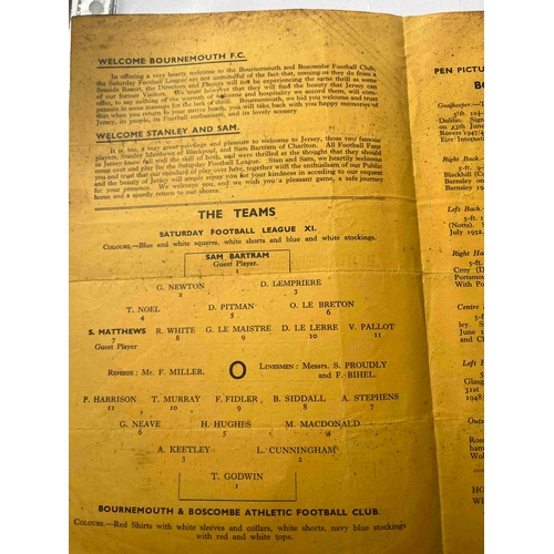 145 - 1953/54 Sunday Football League X1 v Bournemouth & Boscombe. Guest players for the Sunday League incl... 