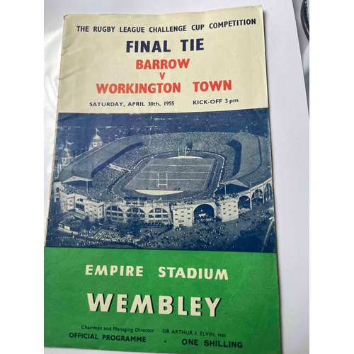 146 - 1954/55 Barrow v Workington Town Rugby League Cup Final.clean and slight crease.