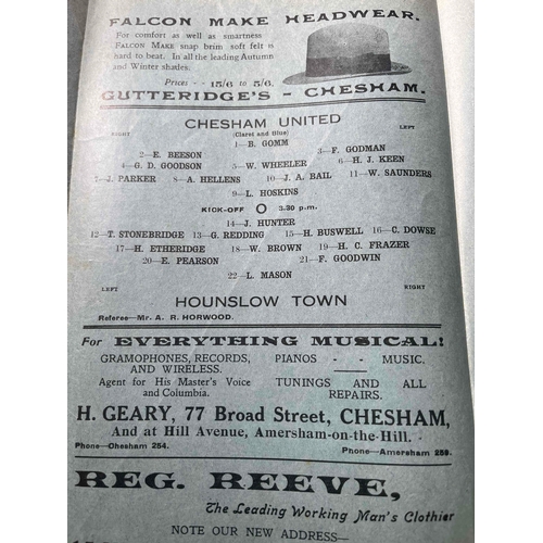 156 - 1932/33 Chesham United v Hounslow Town, Spartan League,