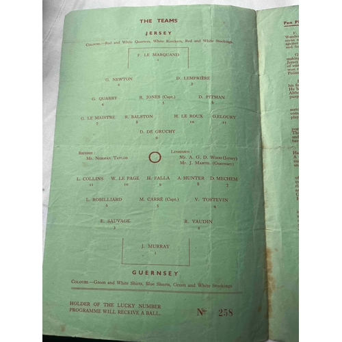 167 - 1955 Muratti Cup Replay, Jersey v Guernsey, Crease along middle, slight tear.