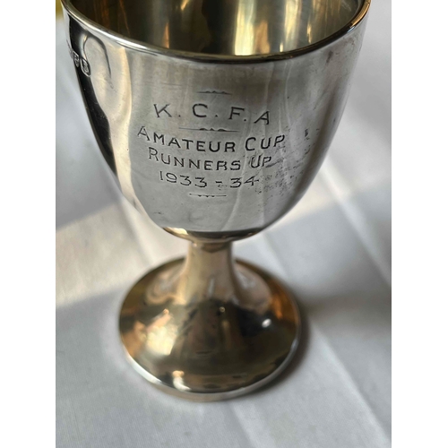 176 - 1933-34 Kent Football Association Amateur Cup Runners up silver Hallmarked