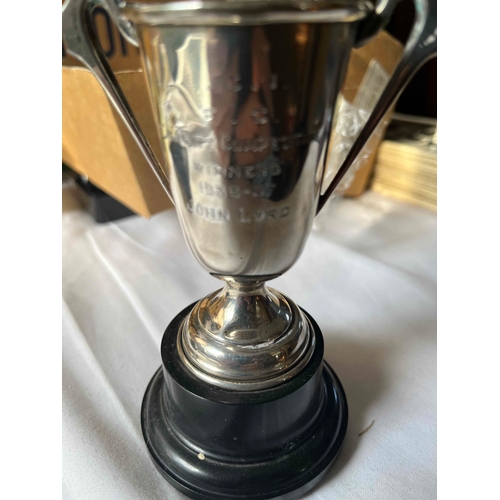 177 - 1936-37 I.C.I. FC Charity Competition Winners, 1936-37, John Lord, dent on front of trophy. Faded ha... 