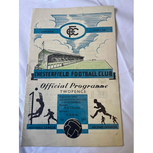 198 - 1949/50 Chesterfield v Tottenham, League Division 2. Team changes and small amount of writing in sco... 