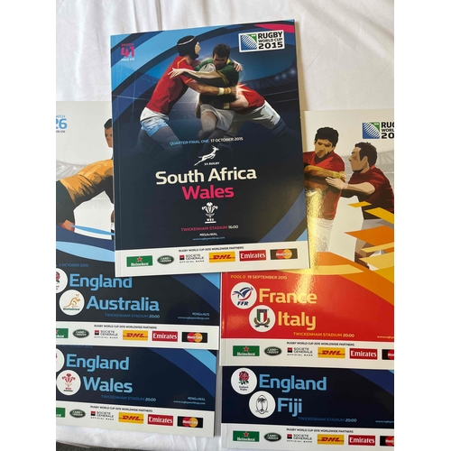 216 - 9 World Cup Rugby Union 2015 Programmes, including some England matches and the Final.