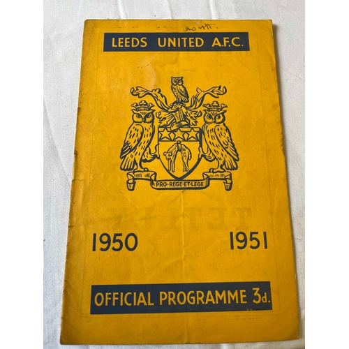 240 - 1950/51 Leeds United v Preston North End, name on front and crease from top to bottom (light), but n... 