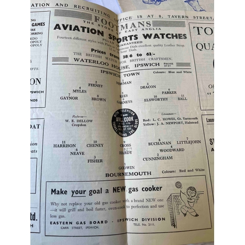 241 - 1952/53 Ipswich Town v Bournemouth, FA Cup first round. Good