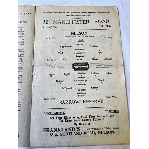 260 - 1947/48 Nelson v Barrow Reserves, small circled number in red pen in corner