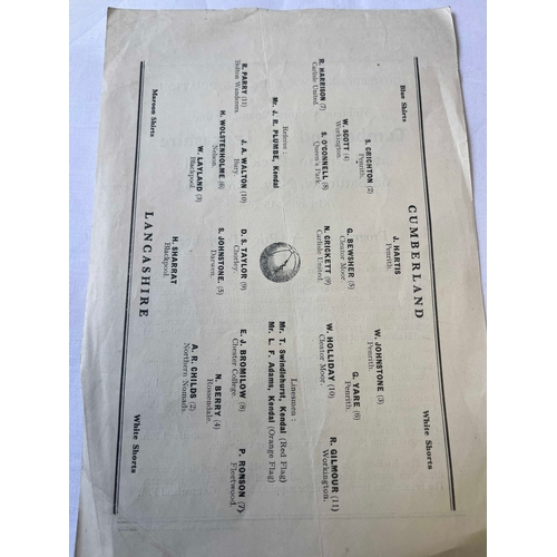 277 - 1952 Cumberland Amateur Association, Cumberland v Lancashire. At Brunton Park. Good