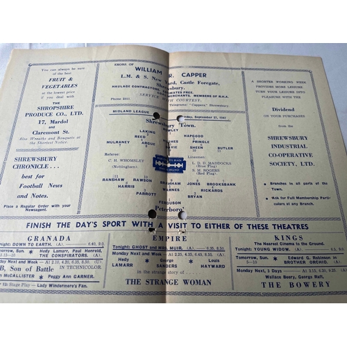 296 - 1947/48 Shrewsbury Town v Peterborough Midland league, PH