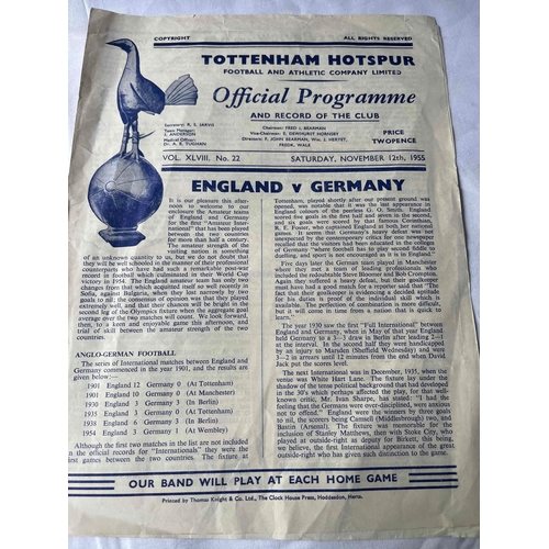 301 - 1955 Amateur international England v Germany. Good condition