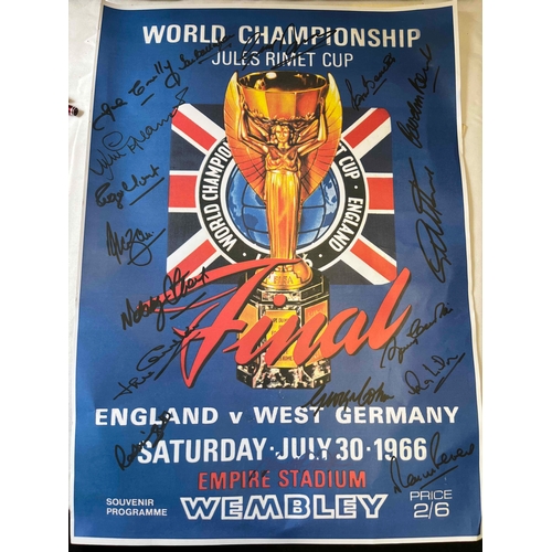 312 - World Cup 66 Poster, Fully signed repro A3 in size.