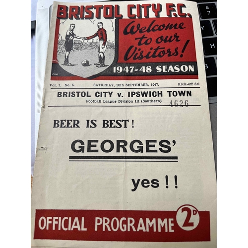 408 - 1947/48 Bristol City v Ipswich Town, Good condition