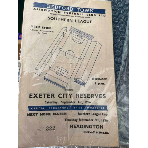 568 - 1956/57 Bedford Town v Exeter City Reserves. Southern League.