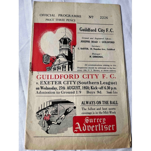 570 - 1958/59 Guildford City v Exeter City Reserves, Southern League.