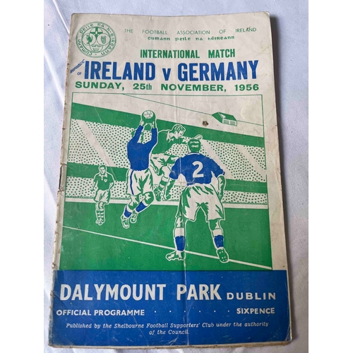 591 - 1956 Republic of Ireland v Germany, Crease down middle but generally good