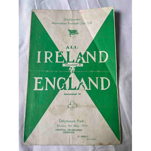 588 - 1955 All Ireland International X1 v England International X1, Played at Dalymount. Grubby cover and ... 