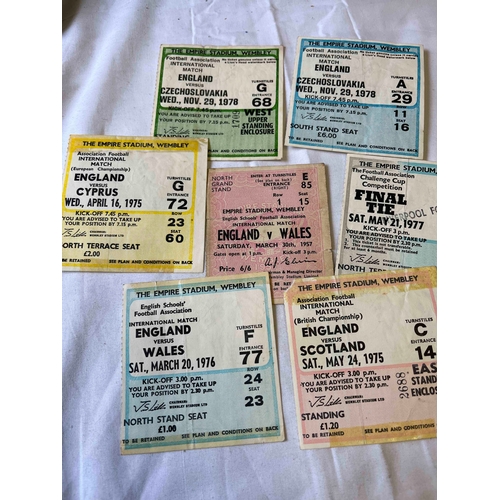 587 - 8 x special Tickets, England v Wales 57, Cyprus 75, Scotland 75, Wales 76, Czechoslovakia x 2 1978 (... 