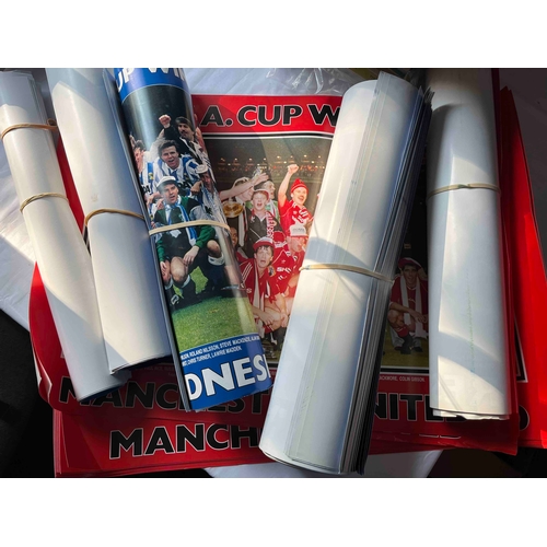 50 - Football Posters; 100 x Giant football posters issued by Football Monthly. All pictures are of 'Cham... 