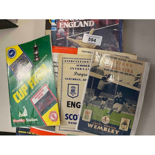 594 - Selection of Football Programmes; 20 x Big Match Issues including; 1951 England v Argentina, 1954 En... 