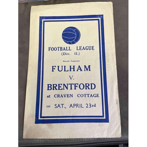 188 - Pirate Football Programme; 1948/9 Fulham v Brentford, programme has a slight stain but no writing an... 