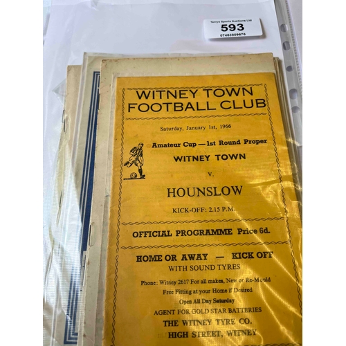 593 - 16 x Hounslow  FA Amateur Cup programmes, includes Vauxhall Motors v Hounslow Town 57/58, Witney Tow... 