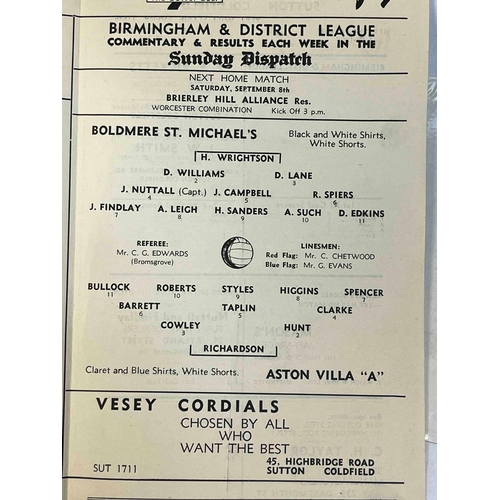 36 - 1949/50 Boldmere St Michaels v Aston Villa A, Birmingham league Challenge Cup, Villa team written in... 