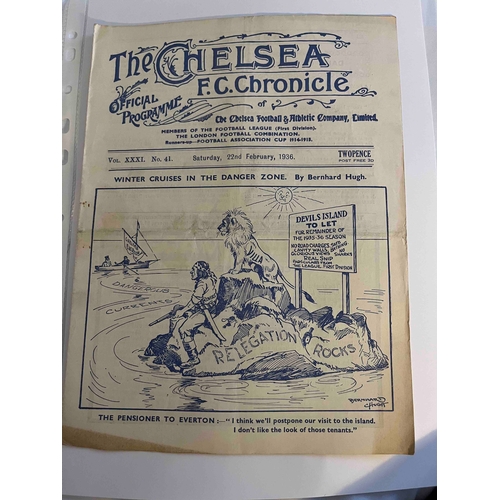 59 - 1935/36 Chelsea v Everton, clean copy, creased along middle