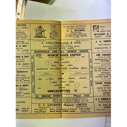 95 - 1952/53 March Town v Northampton Town 'A', Dated March 28th,  score in middle.