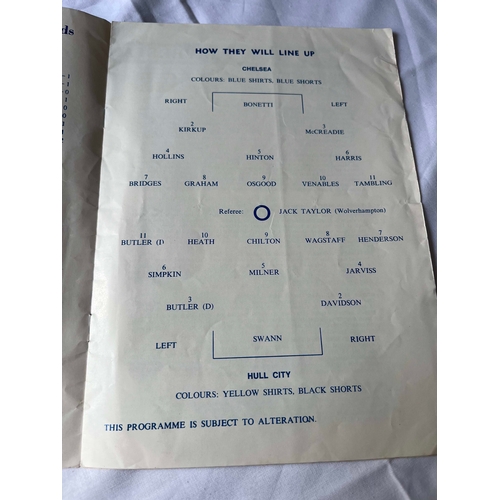 223 - 1965/66 FA Cup 6th Round Chelsea v Hull City, Pirate programme By Starkey of Hammersmith. Good