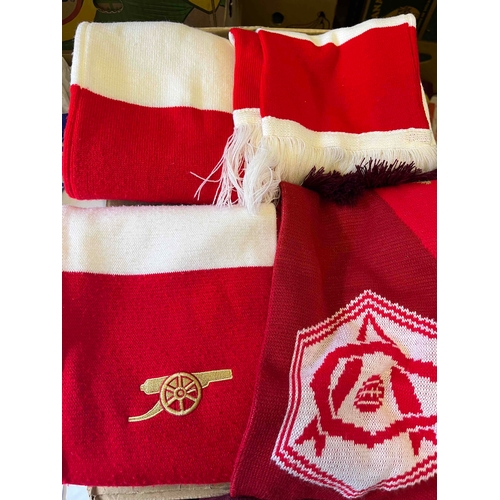 255 - Arsenal Shirt plus 5 Arsenal Scarves a hat in really good condition.