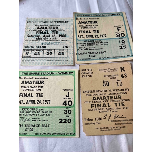 315 - 4 x Amateur Cup Final Tickets, 1949, 66.71.72.