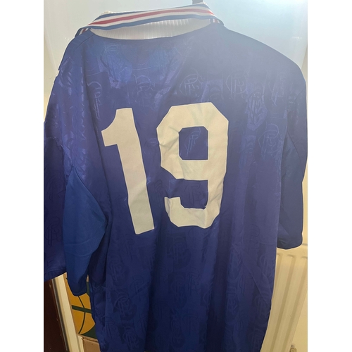 337 - 1996/97 Rangers Champions league Player Issued Number 19 shirt.