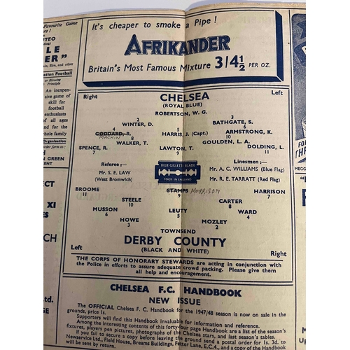 307 - 1947/48 Chelsea v Derby County, Team changes in Pencil